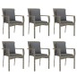 vidaXL Set comedor jardín 7 pzas y cojines ratán sintético gris vidaXL Set comedor jardín 7 pzas y cojines ratán sintético gris