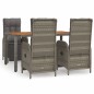 vidaXL Set comedor de jardín 5 piezas con cojines ratán sintético gris vidaXL Set comedor de jardín 5 piezas con cojines ratán sintético gris