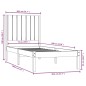 vidaXL Estructura de cama individual madera maciza blanco 75x190 cm vidaXL Estructura de cama individual madera maciza blanco 75x190 cm