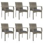 vidaXL Set comedor jardín 7 pzas y cojines ratán sintético negro gris