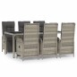 vidaXL Set comedor jardín 7 pzas y cojines ratán sintético gris vidaXL Set comedor jardín 7 pzas y cojines ratán sintético gris