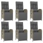 vidaXL Set comedor jardín 7 pzas y cojines ratán sintético gris vidaXL Set comedor jardín 7 pzas y cojines ratán sintético gris