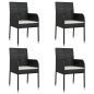 vidaXL Set de muebles jardín 5 pzas con cojines ratán sintético negro vidaXL Set de muebles jardín 5 pzas con cojines ratán sintético negro
