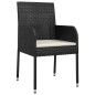 vidaXL Set de muebles jardín 5 pzas con cojines ratán sintético negro vidaXL Set de muebles jardín 5 pzas con cojines ratán sintético negro
