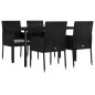 vidaXL Set de muebles jardín 5 pzas con cojines ratán sintético negro vidaXL Set de muebles jardín 5 pzas con cojines ratán sintético negro