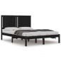 vidaXL Estructura de cama de madera maciza de pino negra 140x190 cm vidaXL Estructura de cama de madera maciza de pino negra 140x190 cm