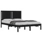 vidaXL Estructura de cama de madera maciza de pino negra 140x190 cm vidaXL Estructura de cama de madera maciza de pino negra 140x190 cm