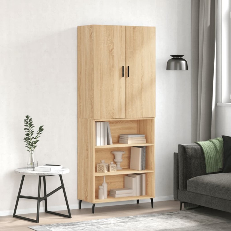 vidaXL Aparador alto madera contrachapada color roble 69,5x34x180 cm vidaXL Aparador alto madera contrachapada color roble 69,5x34x180 cm