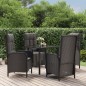 vidaXL Set de muebles jardín 5 pzas con cojines ratán sintético negro vidaXL Set de muebles jardín 5 pzas con cojines ratán sintético negro
