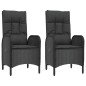vidaXL Set de muebles jardín 5 pzas con cojines ratán sintético negro vidaXL Set de muebles jardín 5 pzas con cojines ratán sintético negro