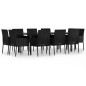 vidaXL Set de comedor jardín 11 pzas con cojines ratán sintético negro vidaXL Set de comedor jardín 11 pzas con cojines ratán sintético negro