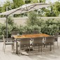 vidaXL Set comedor jardín 9 pzas y cojines ratán sintético gris vidaXL Set comedor jardín 9 pzas y cojines ratán sintético gris