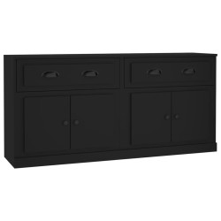 vidaXL Aparadores 2 uds madera contrachapada negro