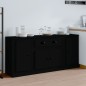 vidaXL Aparadores 3 piezas madera contrachapada negro vidaXL Aparadores 3 piezas madera contrachapada negro