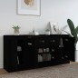 vidaXL Aparadores 3 piezas madera contrachapada negro vidaXL Aparadores 3 piezas madera contrachapada negro
