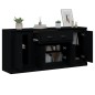 vidaXL Aparadores 3 piezas madera contrachapada negro vidaXL Aparadores 3 piezas madera contrachapada negro