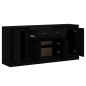 vidaXL Aparadores 3 piezas madera contrachapada negro vidaXL Aparadores 3 piezas madera contrachapada negro