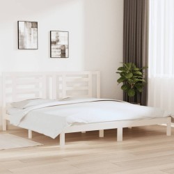 vidaXL Estructura de cama madera maciza de pino blanco 200x200 cm