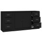 vidaXL Aparadores 3 piezas madera contrachapada negro