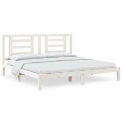 vidaXL Estructura de cama madera maciza de pino blanco 200x200 cm
