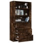 vidaXL Aparador alto madera contrachapada roble ahumado vidaXL Aparador alto madera contrachapada roble ahumado