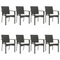 vidaXL Set de comedor de jardín 9 pzas y cojines ratán sintético negro vidaXL Set de comedor de jardín 9 pzas y cojines ratán sintético negro