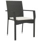 vidaXL Set de comedor de jardín 9 pzas y cojines ratán sintético negro vidaXL Set de comedor de jardín 9 pzas y cojines ratán sintético negro