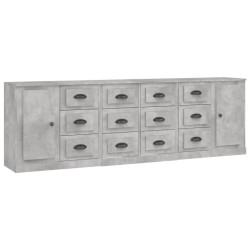 vidaXL Aparadores 3 piezas madera contrachapada gris hormigón