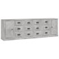 vidaXL Aparadores 3 piezas madera contrachapada gris hormigón vidaXL Aparadores 3 piezas madera contrachapada gris hormigón