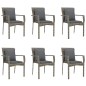 vidaXL Set comedor jardín 7 pzas y cojines ratán sintético negro gris vidaXL Set comedor jardín 7 pzas y cojines ratán sintético negro gris