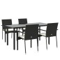 vidaXL Set de muebles jardín 5 pzas con cojines ratán sintético negro