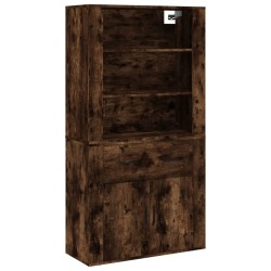 vidaXL Aparador alto madera contrachapada roble ahumado