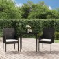 vidaXL Set comedor de jardín 3 pzas con cojines ratán sintético negro vidaXL Set comedor de jardín 3 pzas con cojines ratán sintético negro