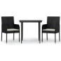 vidaXL Set comedor de jardín 3 pzas con cojines ratán sintético negro vidaXL Set comedor de jardín 3 pzas con cojines ratán sintético negro
