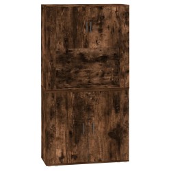 vidaXL Aparador alto madera contrachapada roble ahumado