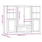 vidaXL Aparador alto de madera 3 piezas contrachapada blanco brillo vidaXL Aparador alto de madera 3 piezas contrachapada blanco brillo