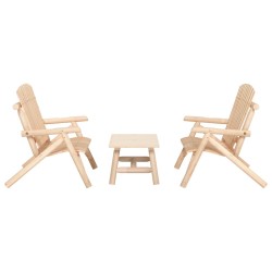 vidaXL Juego de muebles de jardín 3 piezas madera maciza de abeto