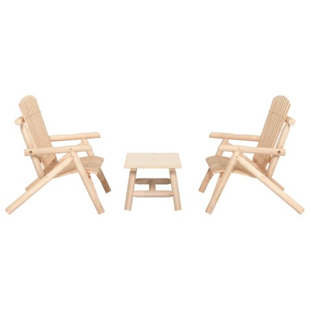 vidaXL Juego de muebles de jardín 3 piezas madera maciza de abeto