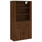 vidaXL Aparador alto madera contrachapada marrón roble