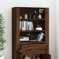 vidaXL Aparador alto madera contrachapada marrón roble