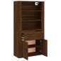 vidaXL Aparador alto madera contrachapada marrón roble