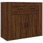 vidaXL Aparador alto madera contrachapada marrón roble