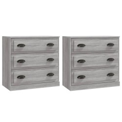 vidaXL Aparadores 2 piezas madera contrachapada gris Sonoma