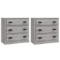 vidaXL Aparadores 2 piezas madera contrachapada gris Sonoma