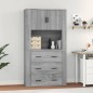 vidaXL Aparador alto de madera contrachapada gris Sonoma vidaXL Aparador alto de madera contrachapada gris Sonoma