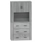 vidaXL Aparador alto de madera contrachapada gris Sonoma vidaXL Aparador alto de madera contrachapada gris Sonoma