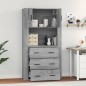 vidaXL Aparador alto de madera contrachapada gris Sonoma vidaXL Aparador alto de madera contrachapada gris Sonoma
