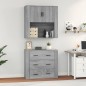 vidaXL Aparador alto de madera contrachapada gris Sonoma vidaXL Aparador alto de madera contrachapada gris Sonoma