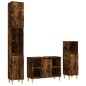 vidaXL Set de muebles baño 3 pzas madera contrachapada roble ahumado vidaXL Set de muebles baño 3 pzas madera contrachapada roble ahumado