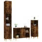 vidaXL Set de muebles baño 3 pzas madera contrachapada roble ahumado vidaXL Set de muebles baño 3 pzas madera contrachapada roble ahumado